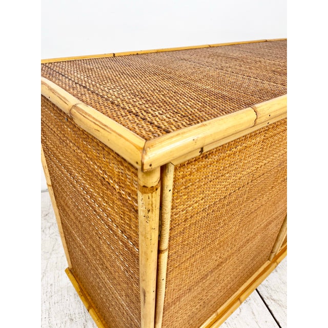 Brown Vintage 70's Dal Vera Italian Rattan Sideboard For Sale - Image 8 of 12