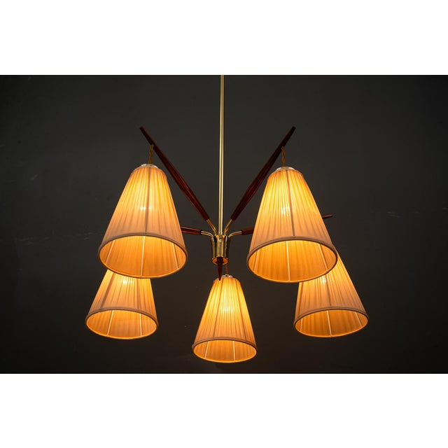 Chandelier with Fabric Shades from Rupert Nikoll, Vienna, 1950s For Sale - Image 15 of 18