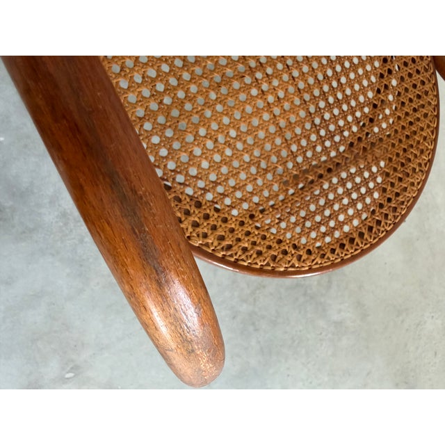 Thonet Steamed Bentwood + Cane Desk Chair Armchair Heart Motif For Sale - Image 11 of 12