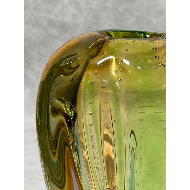 1960s Pizzicato Vase and Bowl attributed to Hana Machovská for Mstišov/Karlovarske Sklo, 1959, Set of 2 For Sale - Image 5 of 11