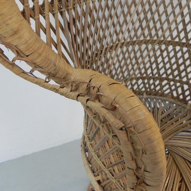 Small Vintage Rattan & Bamboo Emmanuelle Chair, 1970s For Sale - Image 17 of 18