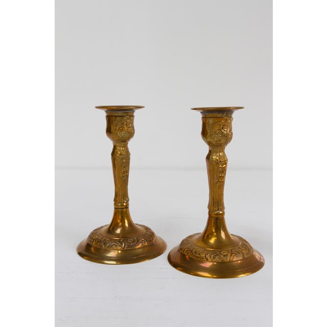 1950s Vintage Danish Brass Candlesticks, 1950s, Set of 4 For Sale - Image 5 of 17