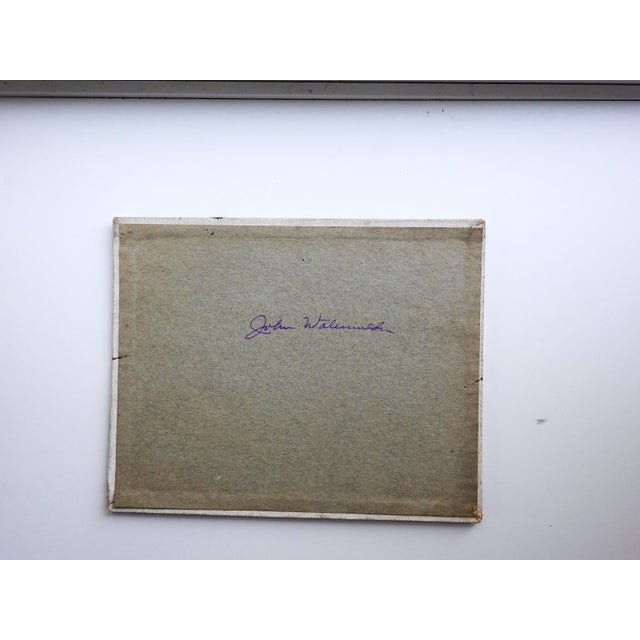 Small oil on canvas board plein air coastal landscape painting by John Watermulder (20th Century) American. Signed on...