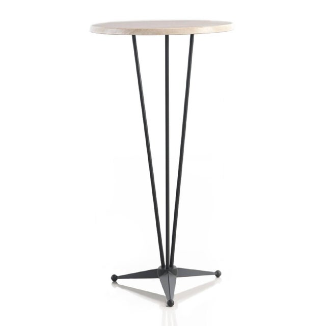 Round Table with Steel Base, Garden Table or Bistro Table For Sale - Image 4 of 5
