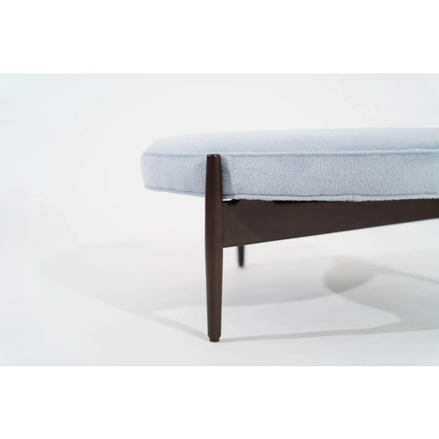 Baby Blue Jens Risom Ottoman in Light Blue Mohair, Circa 1960s For Sale - Image 8 of 12