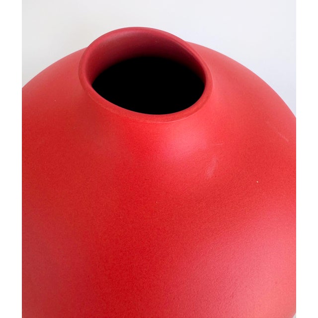 Modern Vintage Ochre to Vibrant Orange Ombré Pottery Vessel Signed Williams For Sale - Image 3 of 7