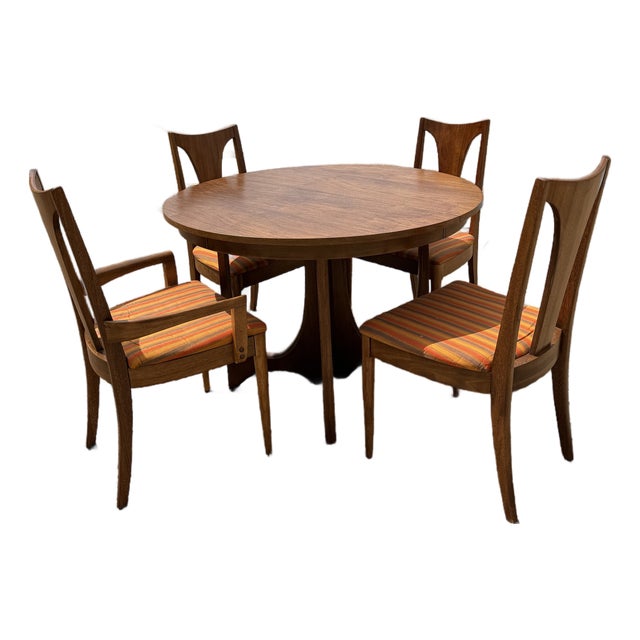 1960s Restored Broyhill Brasilia Dining Table and 4 Chairs For Sale