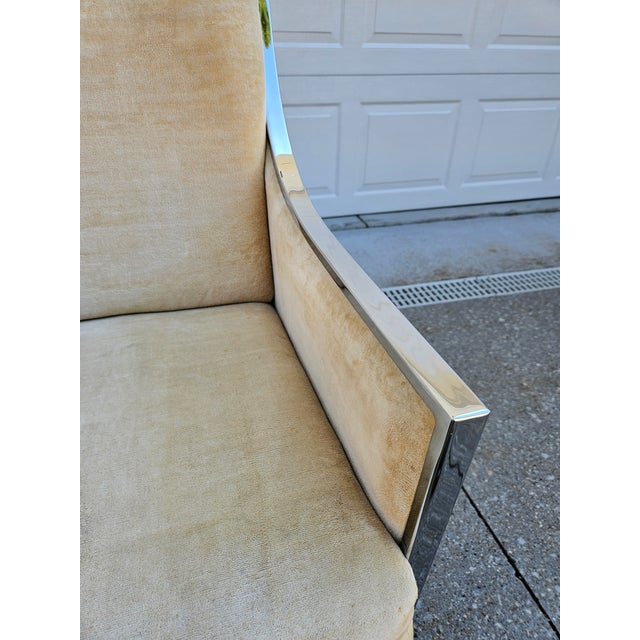 1970s Comfort Designs Chrome and Upholstered Armchairs (Set of 5) For Sale - Image 5 of 15