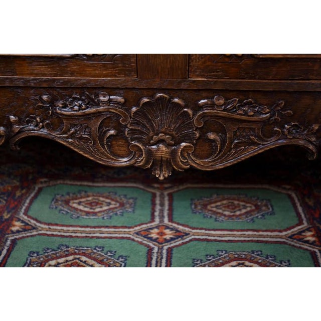 Rococo Style Carved Oak Display Bookcase For Sale - Image 4 of 9