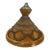 Vintage Moroccan Tagine Ceramic Silver Tone Filigree Metal Overlay Ornate For Sale