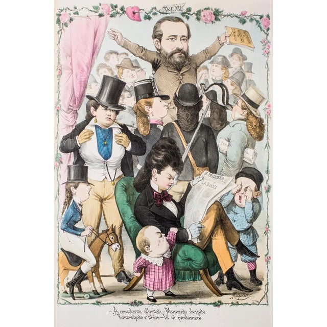 Rigenerate la Donna - Original Lithograph by Antonio Mangano - 1870s 1870s For Sale