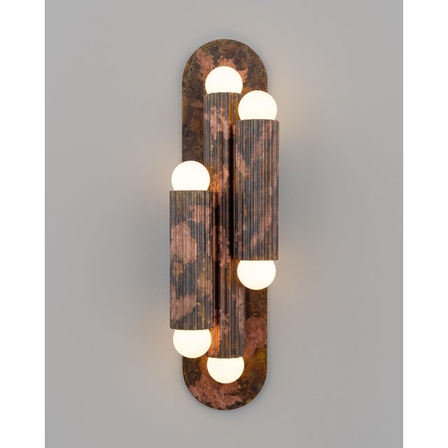Metal Vesta Wall Sconce Triple 2 For Sale - Image 7 of 18