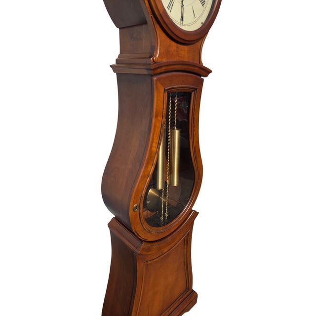 Ethan Allen Swedish Home Grandfather Clock Bombe Mora Longcase Bombay For Sale - Image 15 of 17