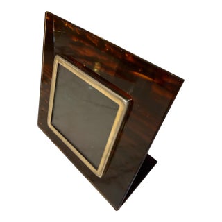 Vintage Tortoiseshell Lucite Photo Frame For Sale