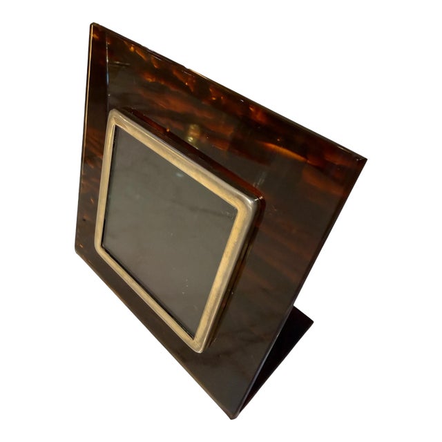 Vintage Tortoiseshell Lucite Photo Frame For Sale