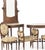 Living room furniture. Portuguese; early 20th century, made of walnut wood. Comprising: a side table; coffee table; three...
