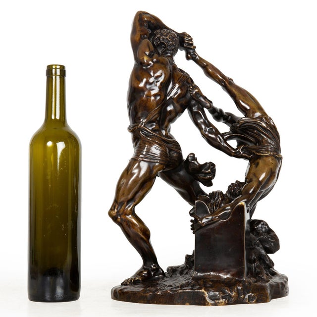 Neoclassical French Bronze Sculpture “Hercules Throwing Lichas” After Canova Ca. 1850 For Sale - Image 3 of 18