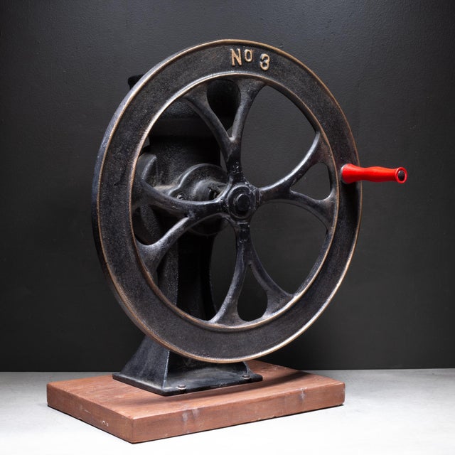 Industrial 19th C. Cast Iron Coffee Grinder Model No. #8 For Sale - Image 3 of 9