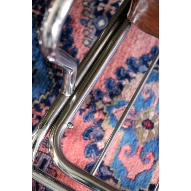 1940s Art Deco Style Pair of Chromecraft Brown Chairs For Sale - Image 13 of 17