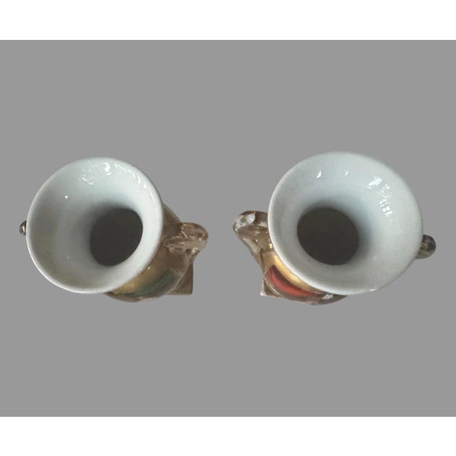 Pair of Antique Old Paris Porcelain Portrait & Scenic Gilt Decorated Miniature Cabinet 6.5" Vases For Sale - Image 11 of 12