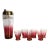Vintage Blendo Cranberry Pink Glass Barware Cocktail Shaker and Set of 6 Glasses For Sale