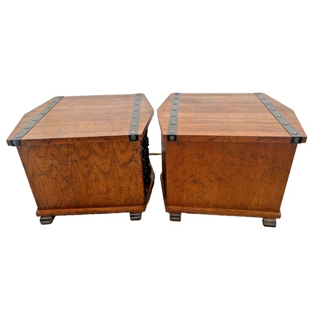 1960s Lane Furniture Cabinets, Side Tables Set, Rustic Spanish Revival, Mediterranean, 2 Pieces For Sale In Palm Springs - Image 6 of 12