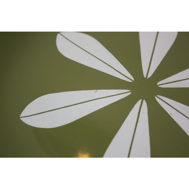 Paint Set of Three Green 'Lotus' Enamel Plates by Arne Clausen for Cathrineholm For Sale - Image 7 of 9