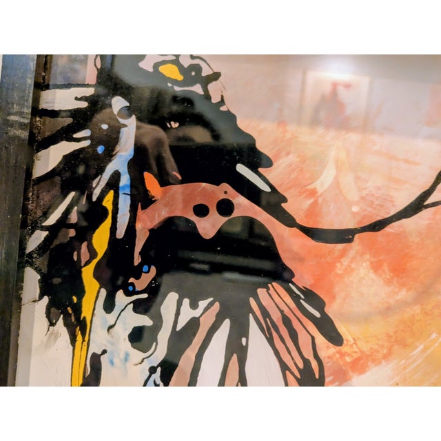 1990s 1990s An Abstract Three Dimensional Reverse Painting on Glass Inside a Very Large Shadow Box. Signed Shadowbox Abstract Artwork For Sale - Image 5 of 10