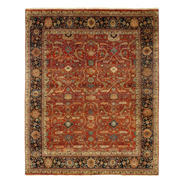 2020s 2020s Rust Fine Hand Knotted Persian Serapi Design Rug For Sale - Image 5 of 5