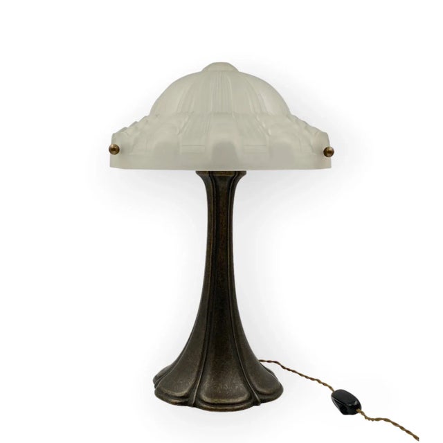 Art Deco Bronze Table Lamp, France Ca. 1930s For Sale - Image 10 of 12