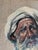 Figurative 1974 Oil Portrait Painting of Elderly Man in Turban Signed “Ali•sh” Original Vintage Framed For Sale - Image 3 of 9