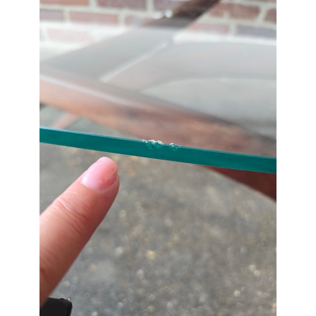 Wood Forest Wilson Walnut & Glass Coffee Table MCM Vintage For Sale - Image 7 of 11