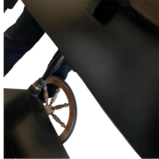 Ornamental & Decorative Materials Vintage 1960s Drop-Leaf Serving Cart With Spoked Wheels – Colonial Revival, 1960s For Sale - Image 7 of 10