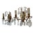 Vintage French Style Brass & Crystal Two-Light Wall Sconces - a Pair For Sale