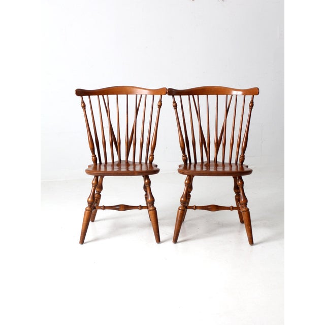 Vintage Ethan Allen Windsor Chairs Pair For Sale - Image 12 of 12