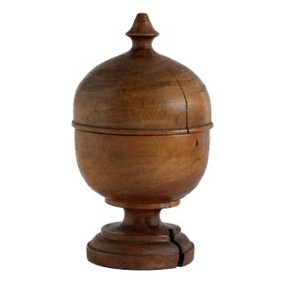 Vintage Apothecary Jar in Walnut Wood, 1920s For Sale