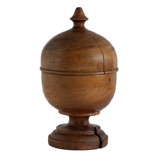 Vintage Apothecary Jar in Walnut Wood, 1920s For Sale