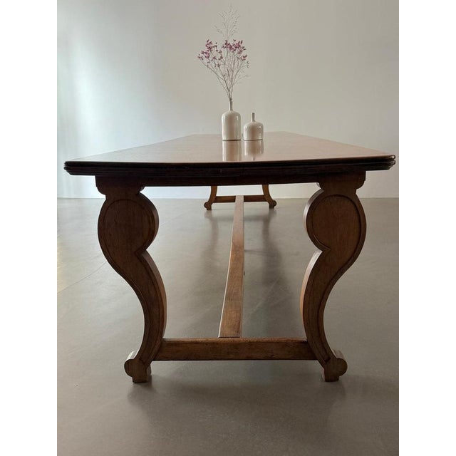 Wood Antique French Monastery Dining Table in Nutwood, 19th Century For Sale - Image 7 of 8