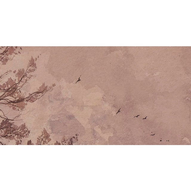 French Paul Lecomte (1877-1950, French) Fall Watercolor Landscape Painting For Sale - Image 3 of 10