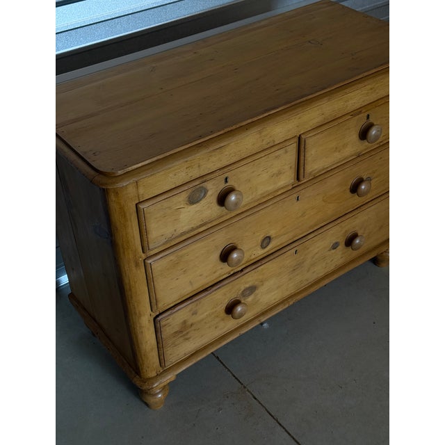 Wood Antique Pine Two Over Two Drawers - Chest of Drawers From England For Sale - Image 7 of 18