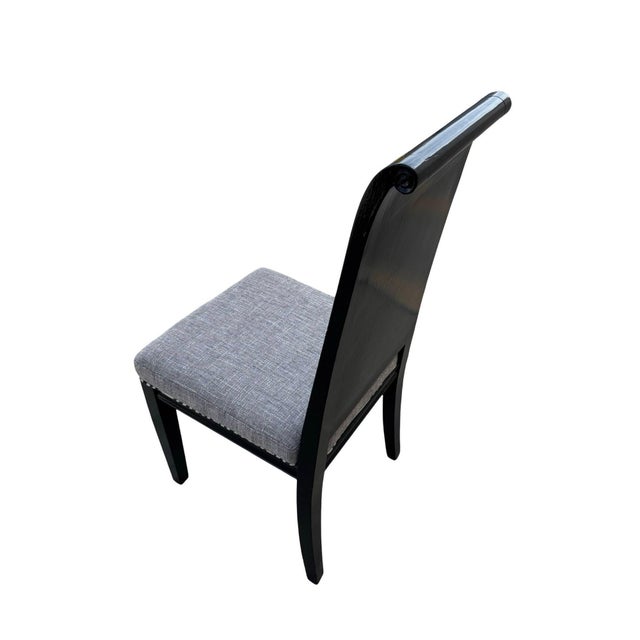 2000 - 2009 Set of Six Scrolling Back Wooden Oak Dining Chairs by Four Hands For Sale - Image 5 of 11