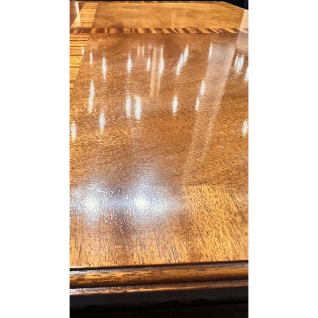 Brown 1980s Baker Furniture Chippendale Style Mahogany & Parquetry Square Coffee Table For Sale - Image 8 of 13