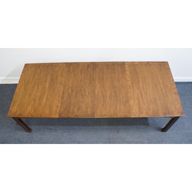 1970s Thomasville Furniture Tokaido Collection Banded Walnut Asian Modern 102" Dining Table 10821-752 For Sale - Image 5 of 14