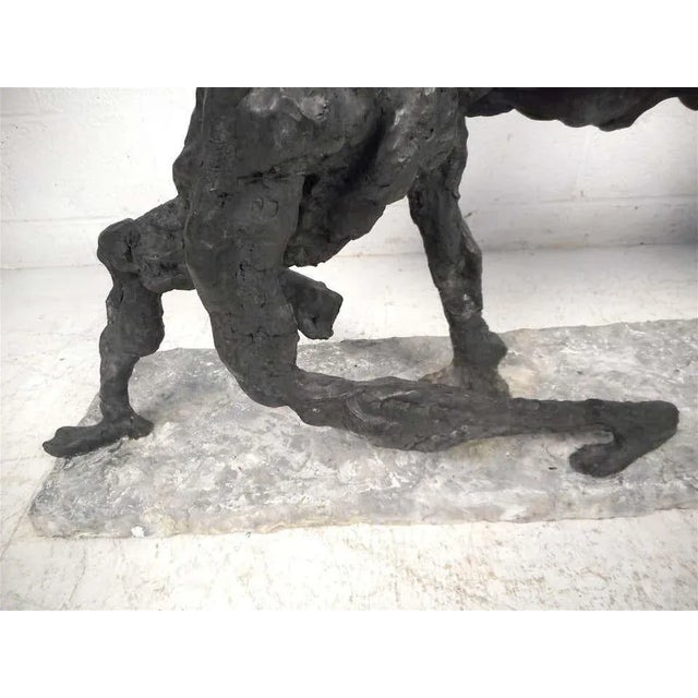Black Abstract Sculpture of Horse on a Lead by Julio Aguilera For Sale - Image 8 of 12