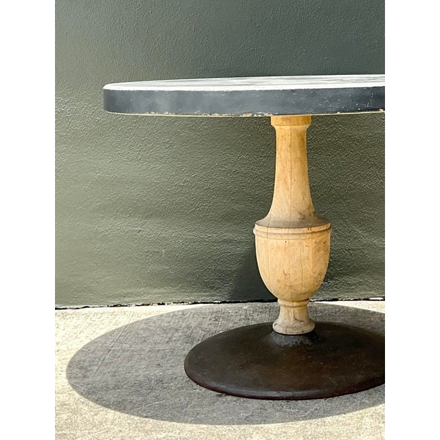 Vintage Boho Patinated Cafe Table For Sale - Image 4 of 11