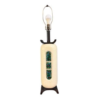 1960s Ceramic Lamp W/ Fused Glass Mosaic Panels, Attributed to Bitossi for Raymor For Sale