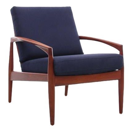 Mid-Century Scandinavian Modern Paper Knife Lounge Chair in Rosewood attributed to Kai Kristiansen for Magnus Olesen, 1960s For Sale