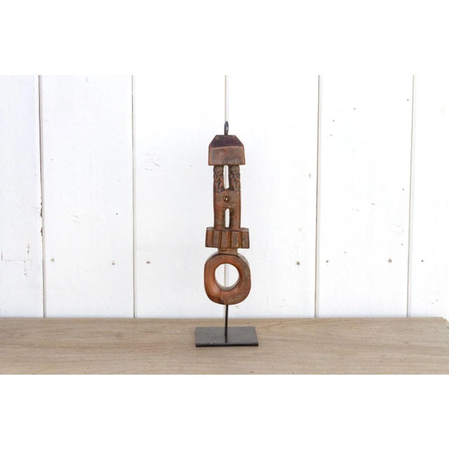 Rare Tribal Carved Churn Handle For Sale In Los Angeles - Image 6 of 7