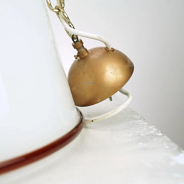 - glass often 5mm - Total measures with chain in cm: 112 height: 60 diameter: 39. This piece is attributed to the...