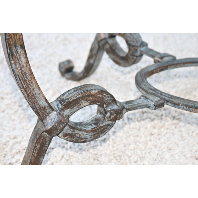 Vintage French Style Wrought Iron and Glass Oval Coffee Table For Sale - Image 11 of 13